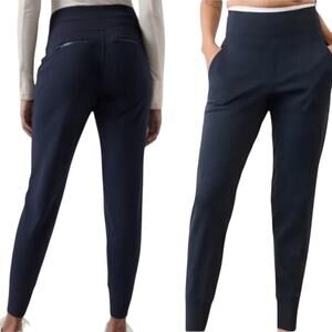 NEW $99 5 Star Athleta Venice High Waist Jogger in Navy Blue Size Small Tall S/T